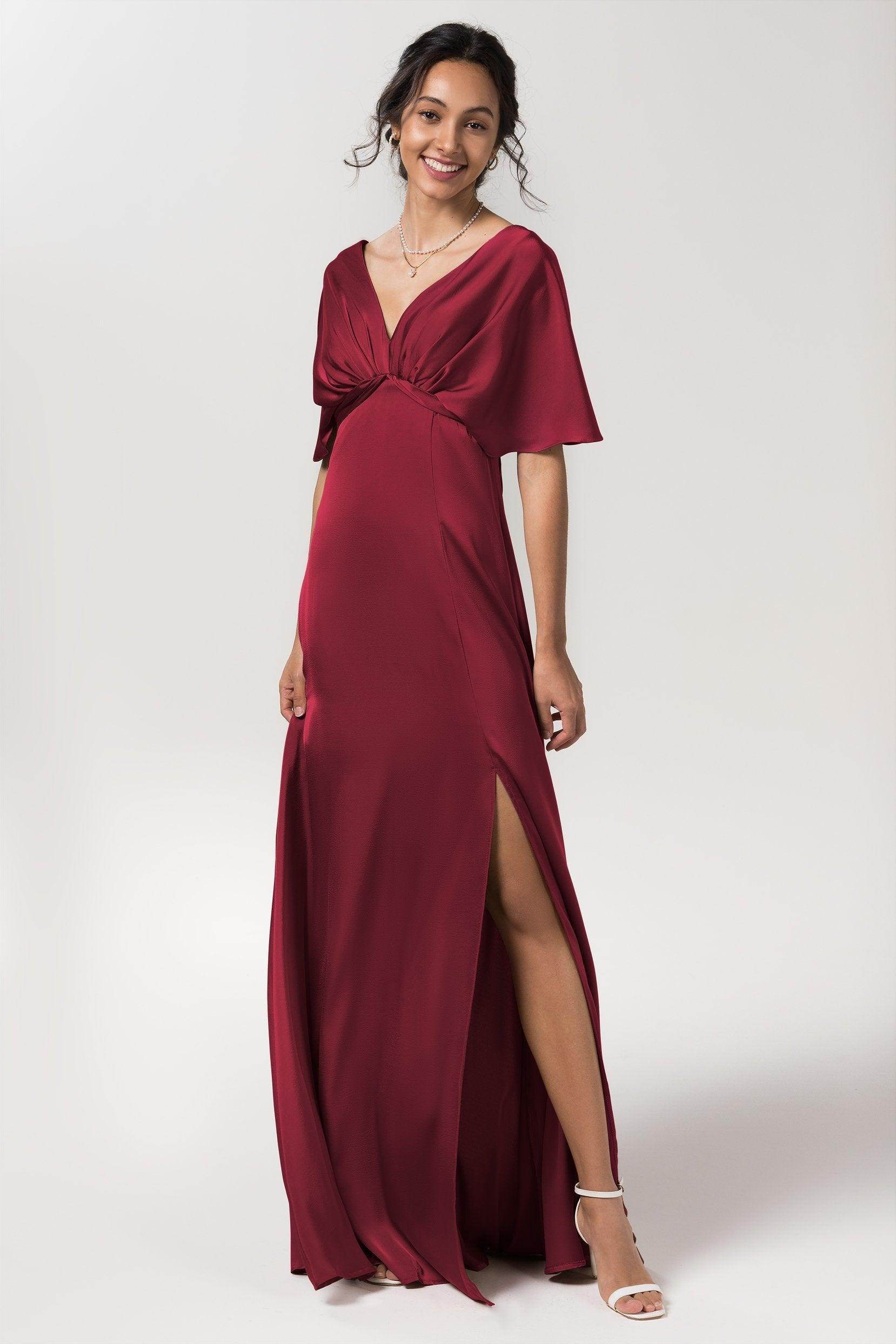 Elegant Sheath Floor Length Luxe Satin Bridesmaid Dress Bridesmaid Dress