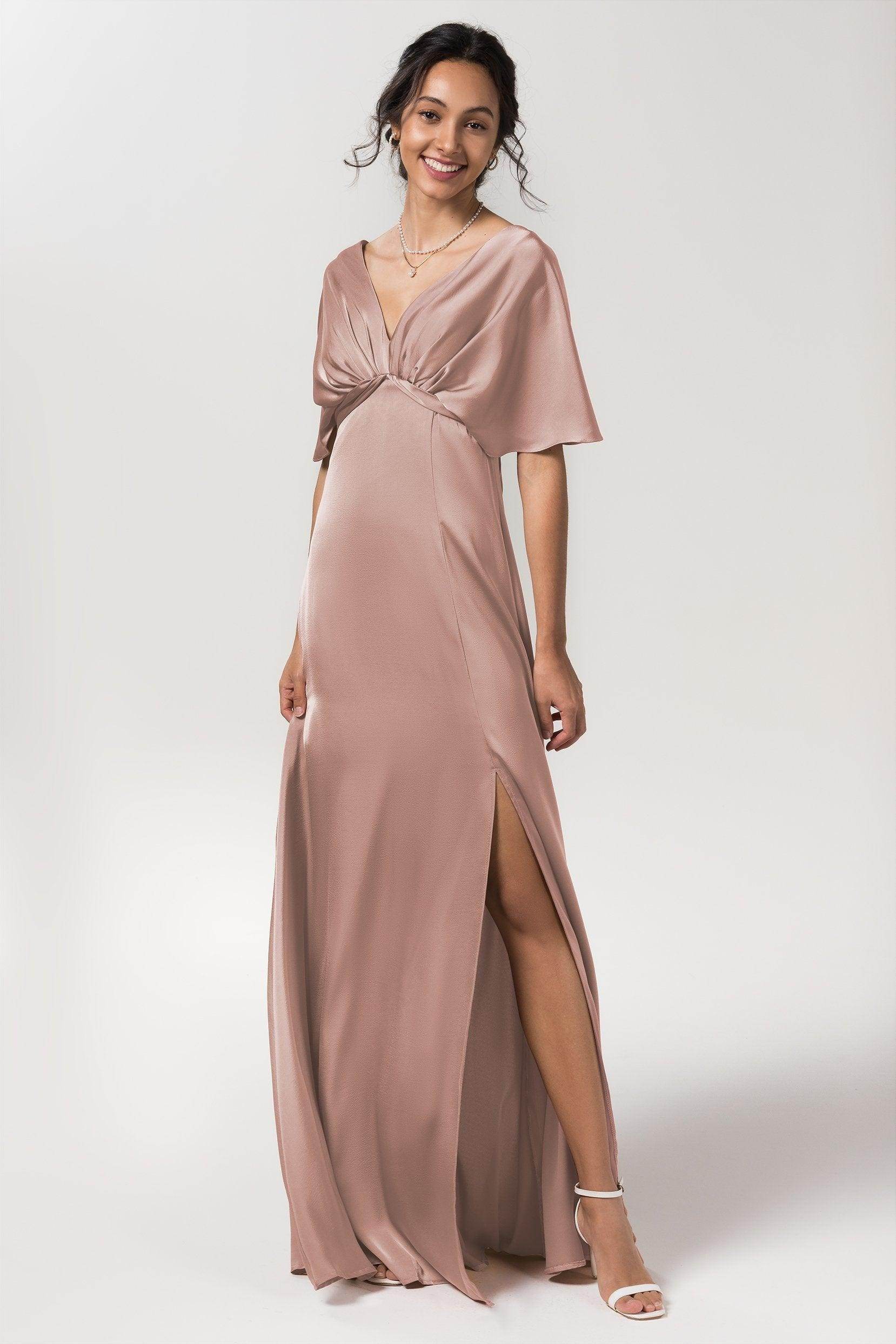 Elegant Sheath Floor Length Luxe Satin Bridesmaid Dress Bridesmaid Dress