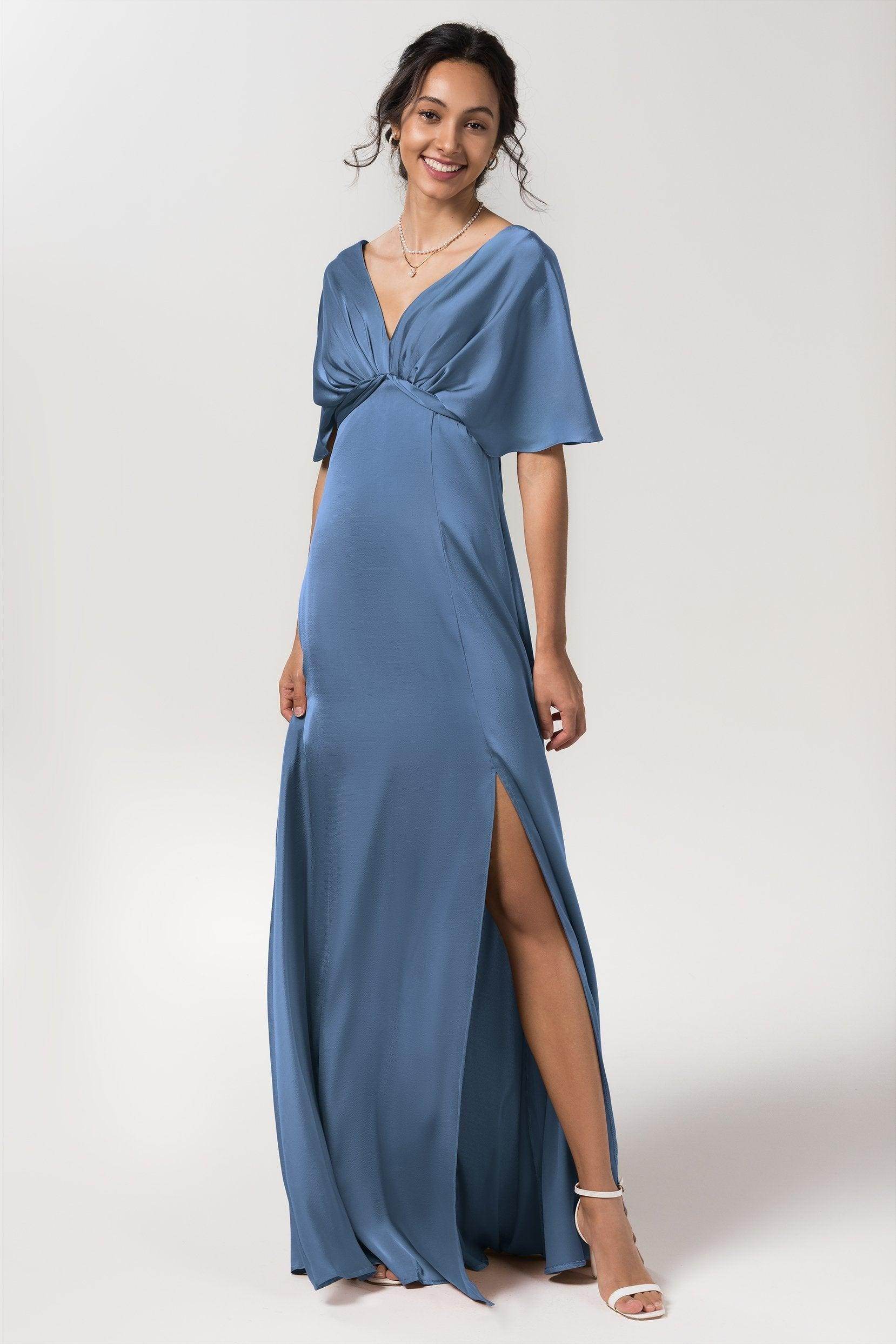 Elegant Sheath Floor Length Luxe Satin Bridesmaid Dress Bridesmaid Dress