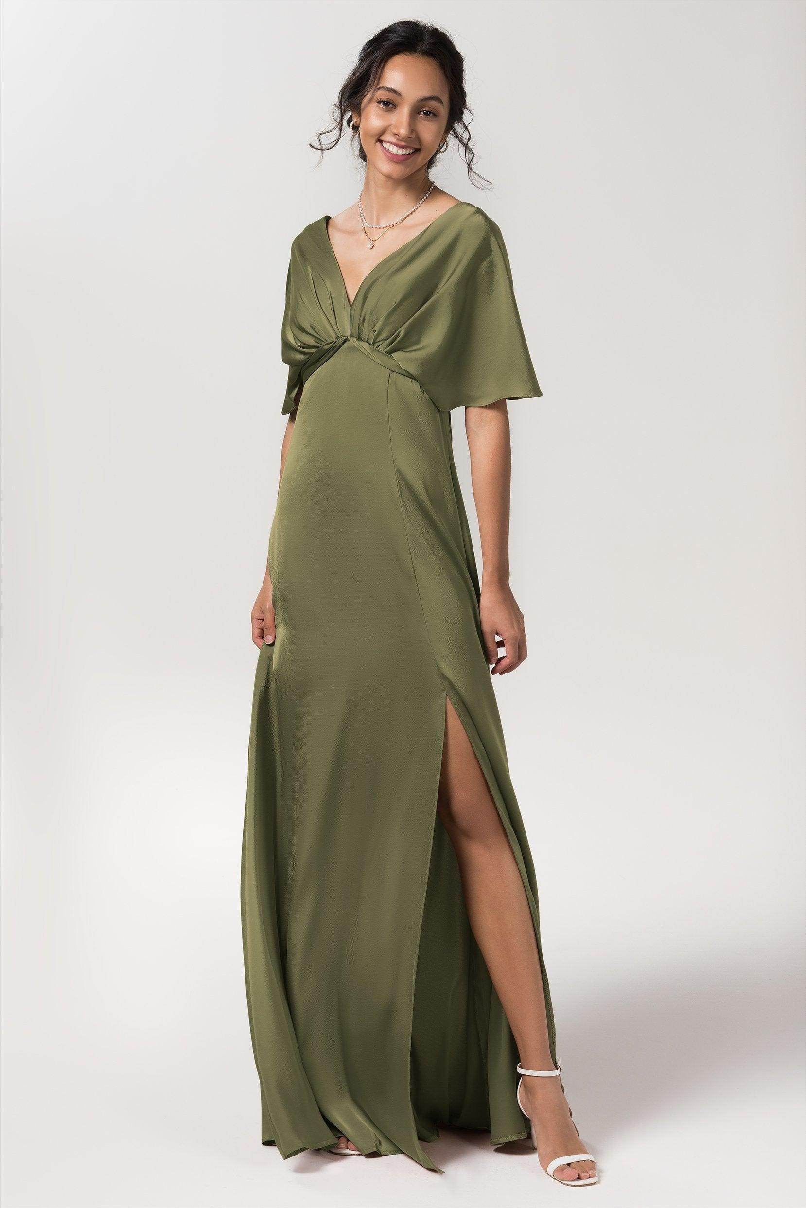 Elegant Sheath Floor Length Luxe Satin Bridesmaid Dress Bridesmaid Dress
