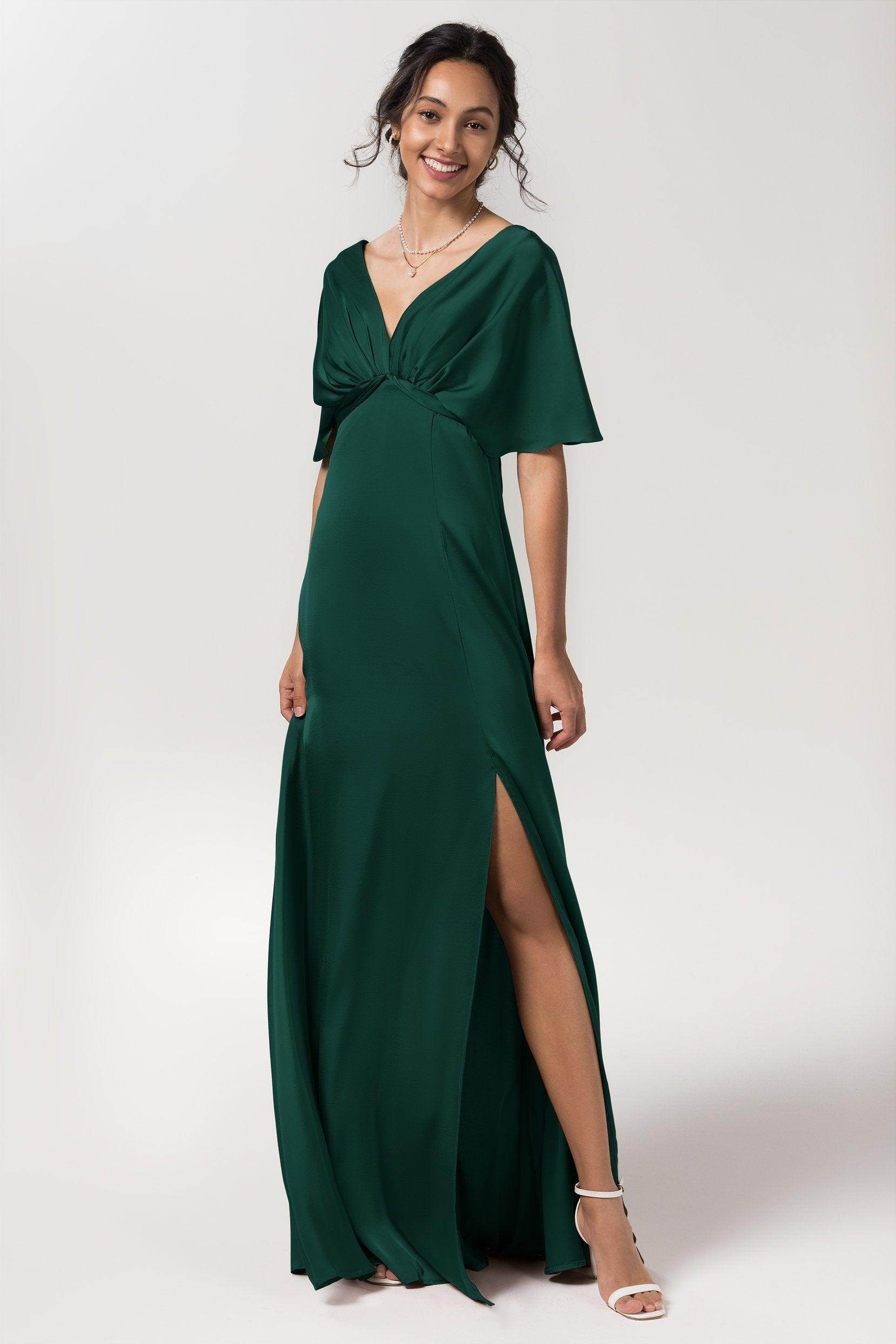 Elegant Sheath Floor Length Luxe Satin Bridesmaid Dress Bridesmaid Dress