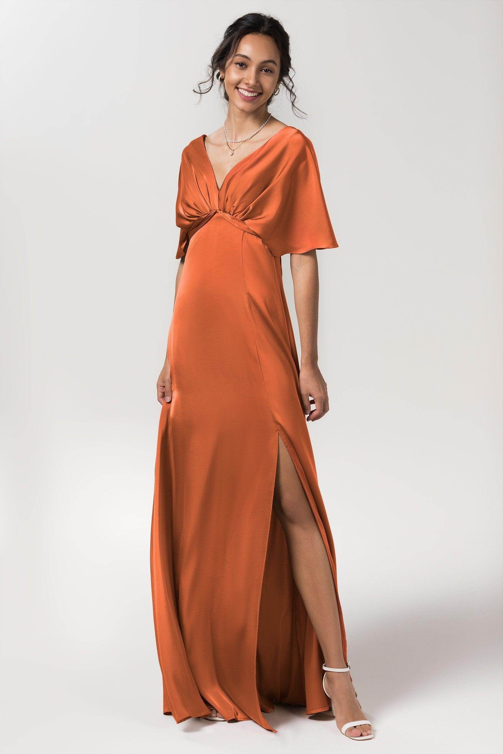Elegant Sheath Floor Length Luxe Satin Bridesmaid Dress Bridesmaid Dress
