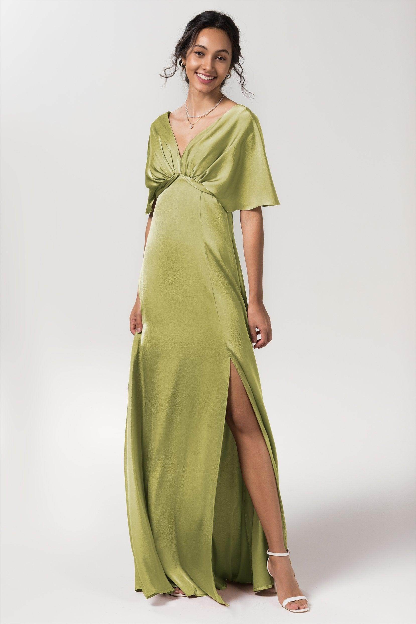 Elegant Sheath Floor Length Luxe Satin Bridesmaid Dress Bridesmaid Dress