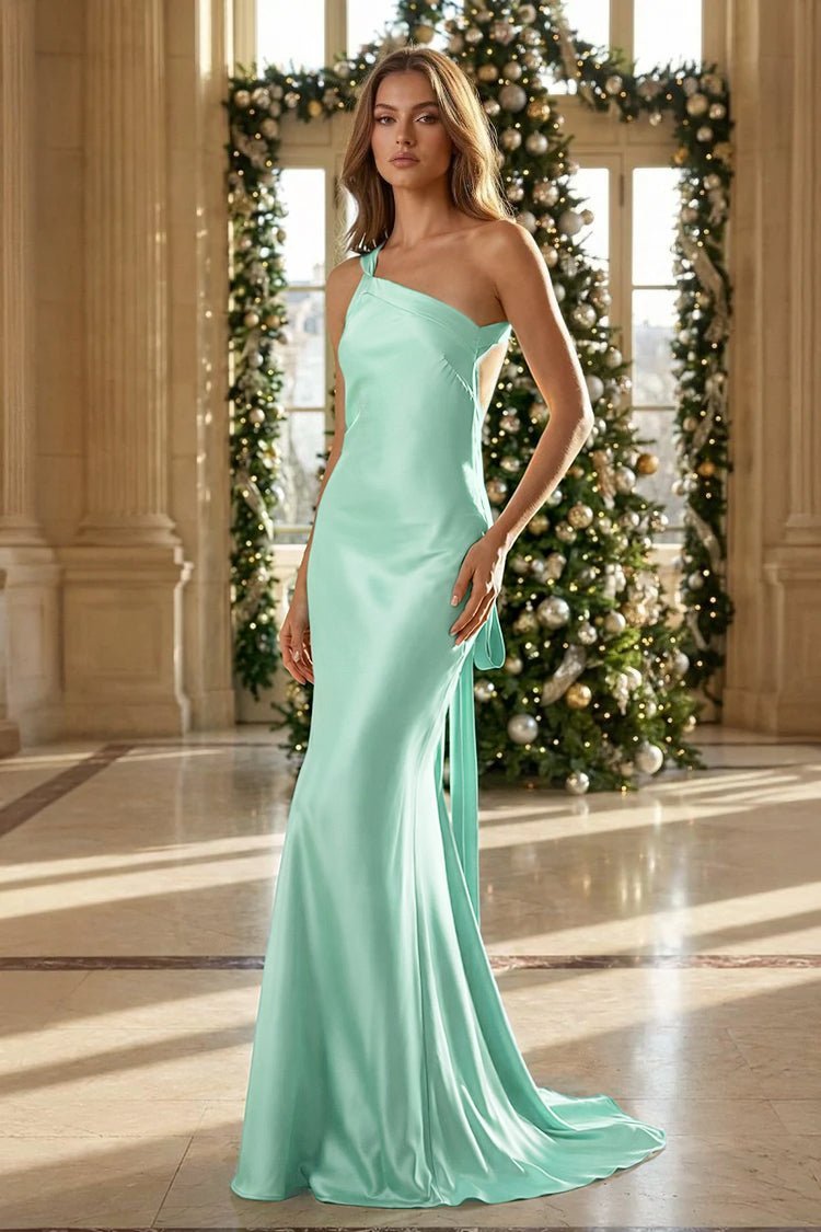Iridessa Mae Pool Blue front view prom dress
