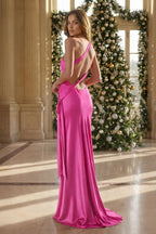 Iridessa Mae Fuchsia back view prom dress