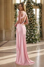Jonquil pink back view prom dress