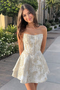 Annika Champagne product view 26 homecoming dress