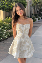 Annika Champagne product view 26 homecoming dress