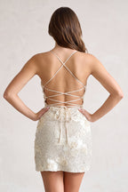 Jovienne Ivory back view homecoming dress