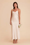 Amara Champagne front view bridesmaid dress