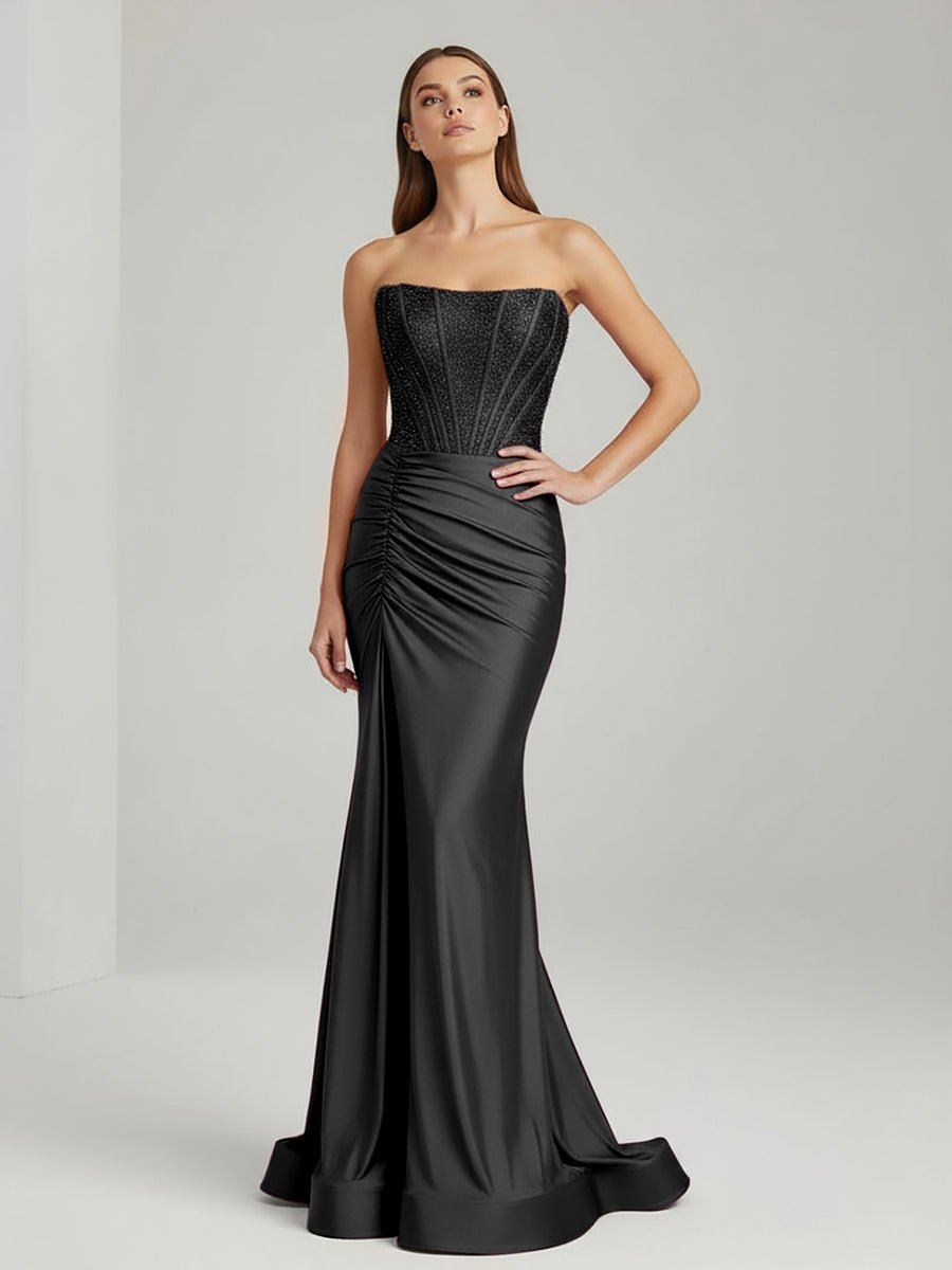 Zelie June Black front view prom dress