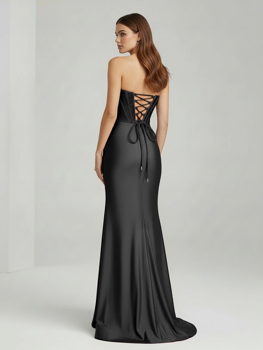 Zelie June Black back view prom dress