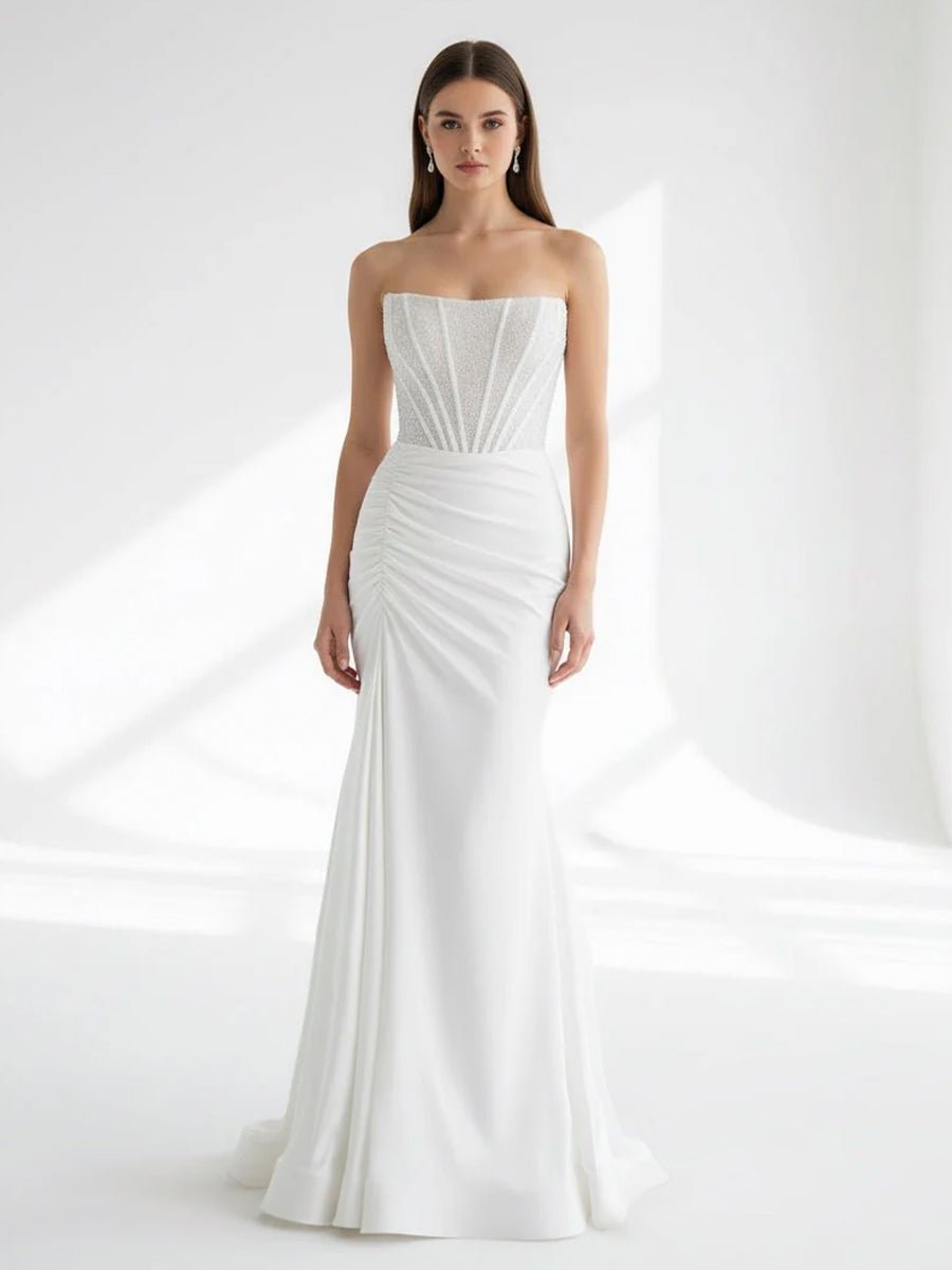Zelie June White side view prom dress