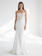 Zelie June White side view prom dress