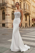 Zelie June White front view prom dress