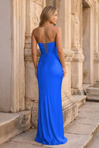 Calista Monroe Royal Blue back view prom dress
