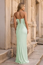Xylia Sage Green back view prom dress