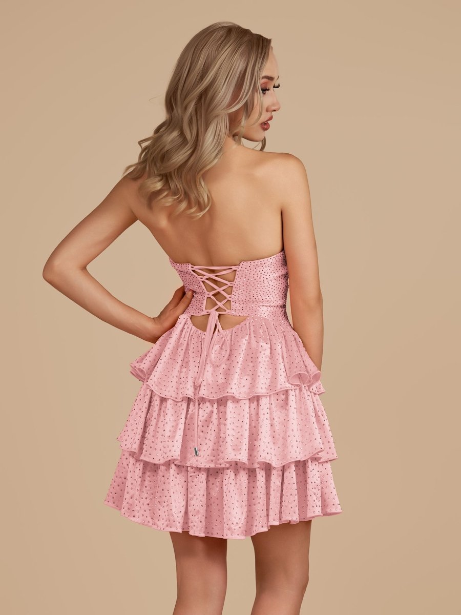 Royal Blue A Line Sweetheart Satin Cut Out Ruffled Homecoming Dresses with Beads
