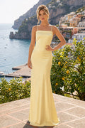 Zinnia Hart Yellow front view prom dress