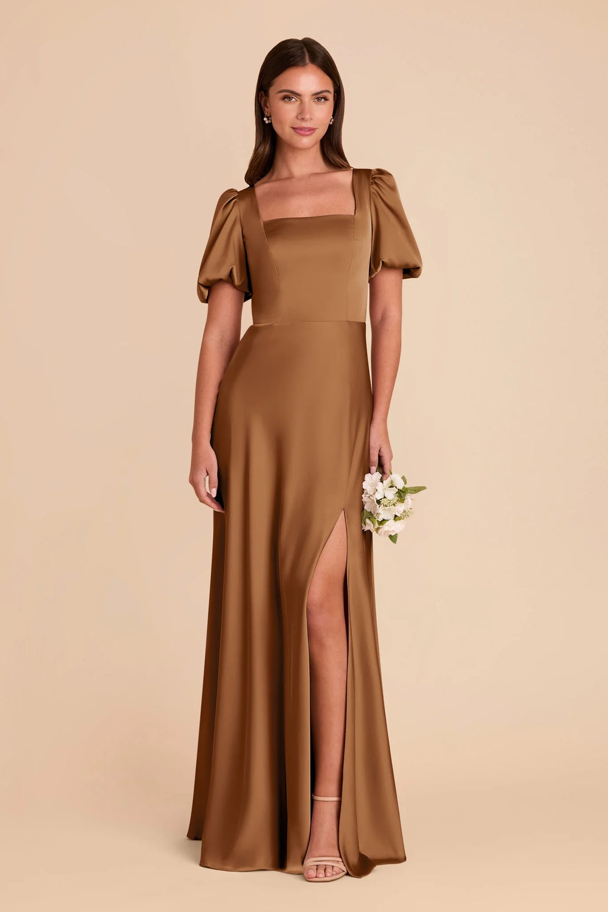 Selene Copper front view bridesmaid dress