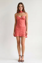 Leonora Coral Pink detail 2 homecoming dress