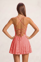 Fiorella Coral Pink detail 1 homecoming dress