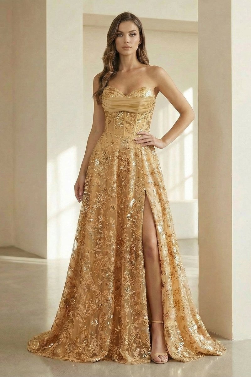 Renata Sol Gold detail 1 prom dress