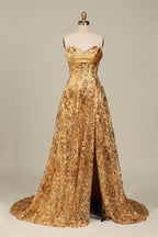Renata Sol Gold detail 3 prom dress
