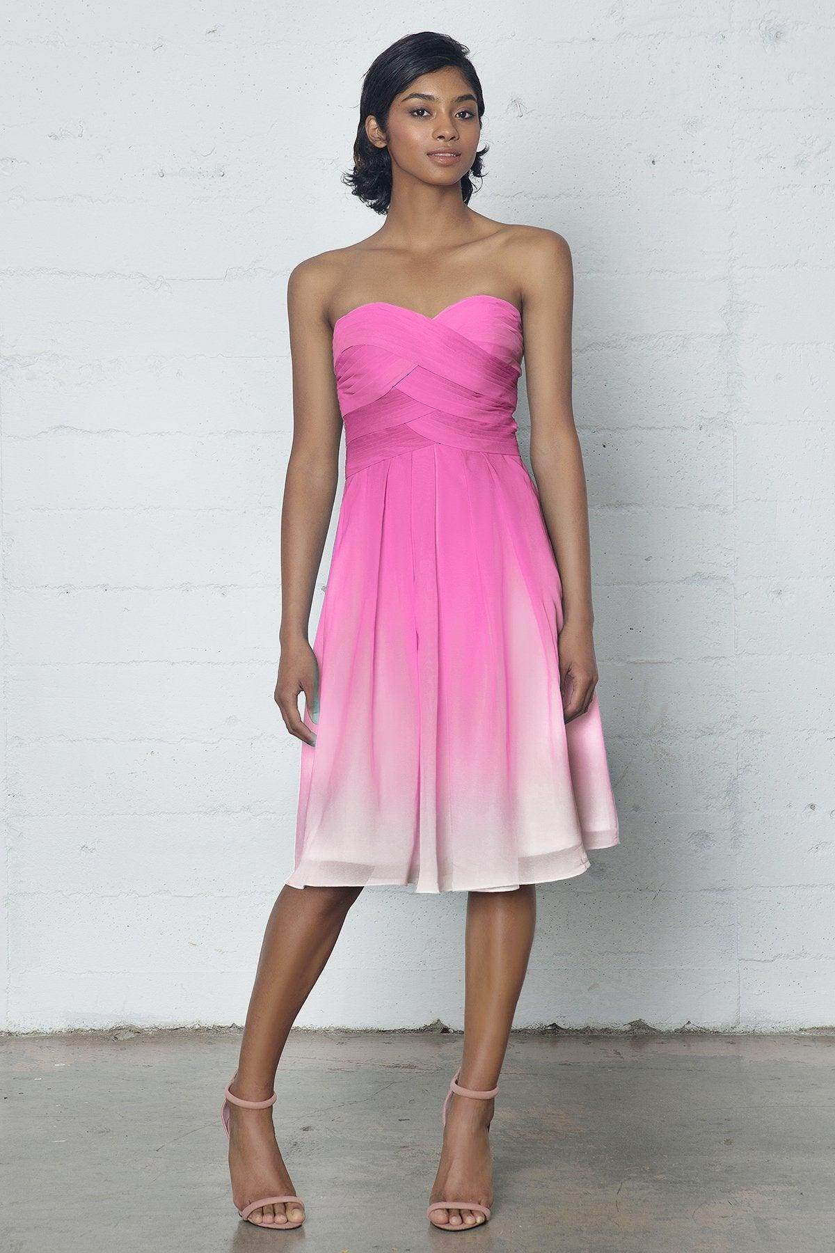 Elegant Sheath Column Knee Length Chiffon Ombre Dress COZF17007 Bridesmaid Dress