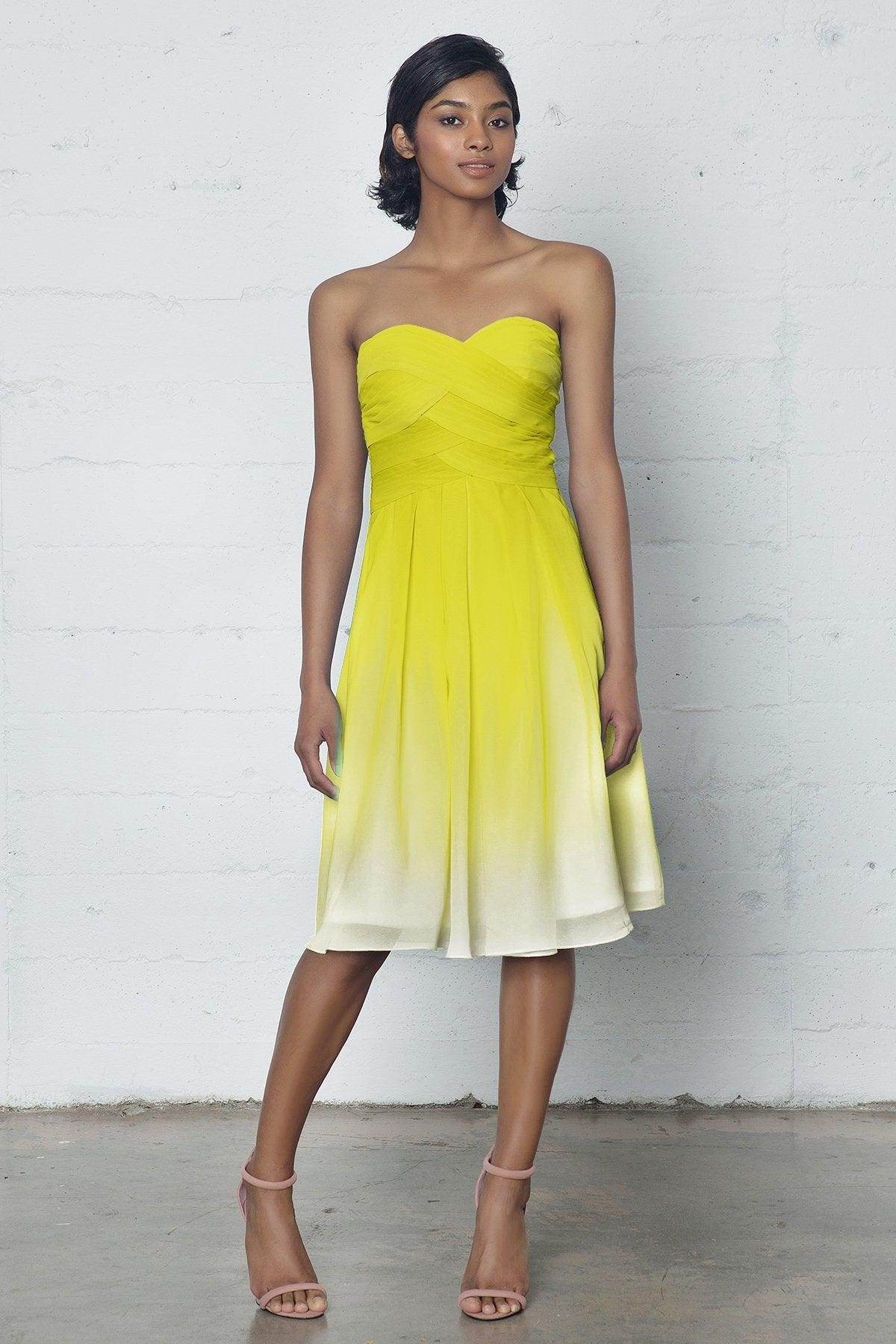 Elegant Sheath Column Knee Length Chiffon Ombre Dress COZF17007 Bridesmaid Dress