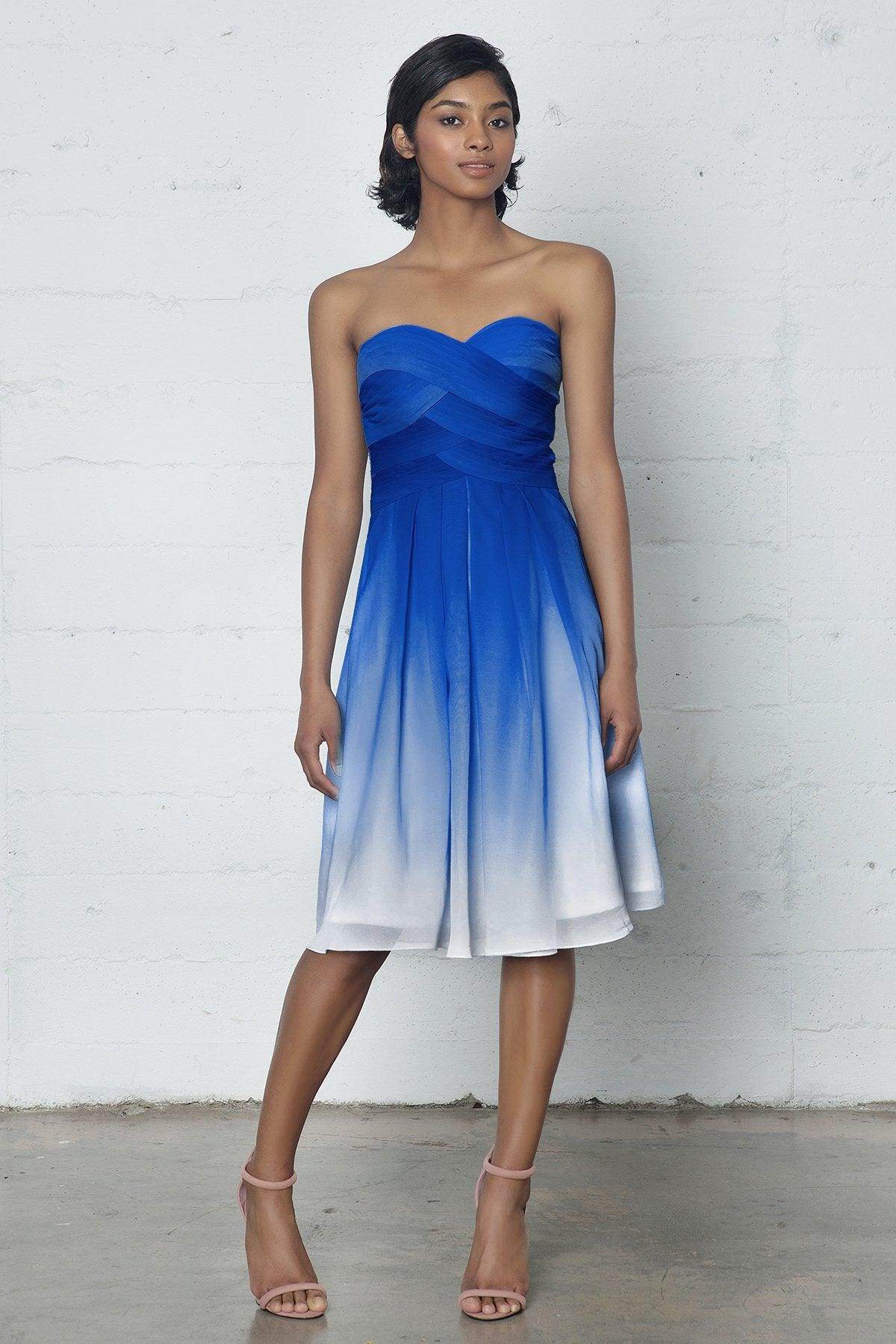 Elegant Sheath Column Knee Length Chiffon Ombre Dress COZF17007 Bridesmaid Dress