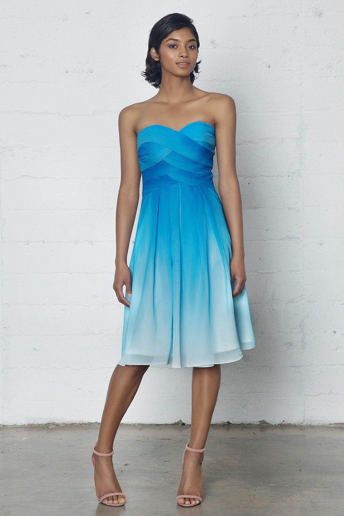 Elegant Sheath Column Knee Length Chiffon Ombre Dress COZF17007 Bridesmaid Dress