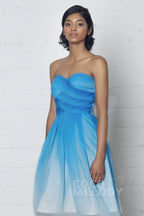 Elegant Sheath Column Knee Length Chiffon Ombre Dress COZF17007 Bridesmaid Dress