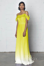 Elegant Sheath Column Floor Length Chiffon Ombre Dress COZF17012 Bridesmaid Dress