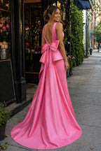 Hyacinth Belle Rose Pink back view prom dress
