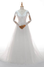 Elegant A Line Court Train Tulle Wedding Dress Wedding Dress