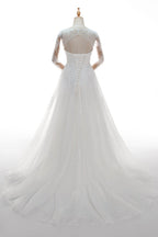 Elegant A Line Court Train Tulle Wedding Dress Wedding Dress