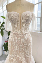 Elegant Trumpet Mermaid Court Train Lace Tulle Wedding Dress Wedding Dress