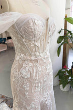 Elegant Trumpet Mermaid Court Train Lace Tulle Wedding Dress Wedding Dress
