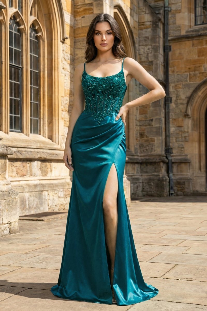 Hespera Peacock front view evening dress