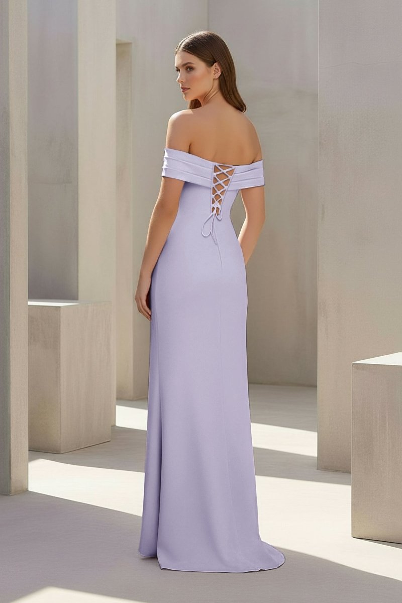 Briony lavender back view prom dress