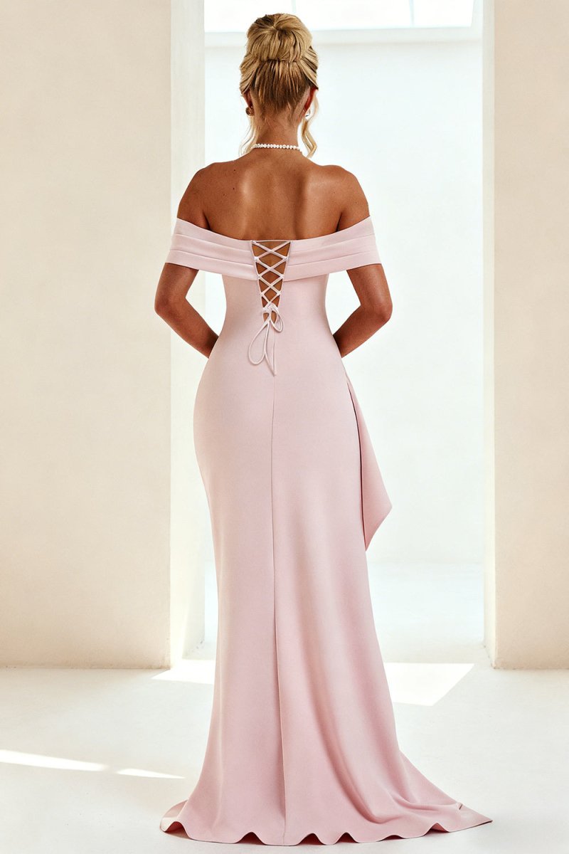 Briony pink back view prom dress