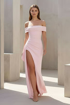 Briony pink side view prom dress