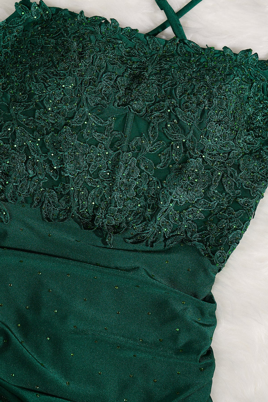 Dark Green Spaghetti Straps Cross Back Bodycon Short Mini Homecoming Dresses