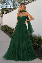 A Line Light Pink Sweetheart Chiffon Long Formal Prom Gown