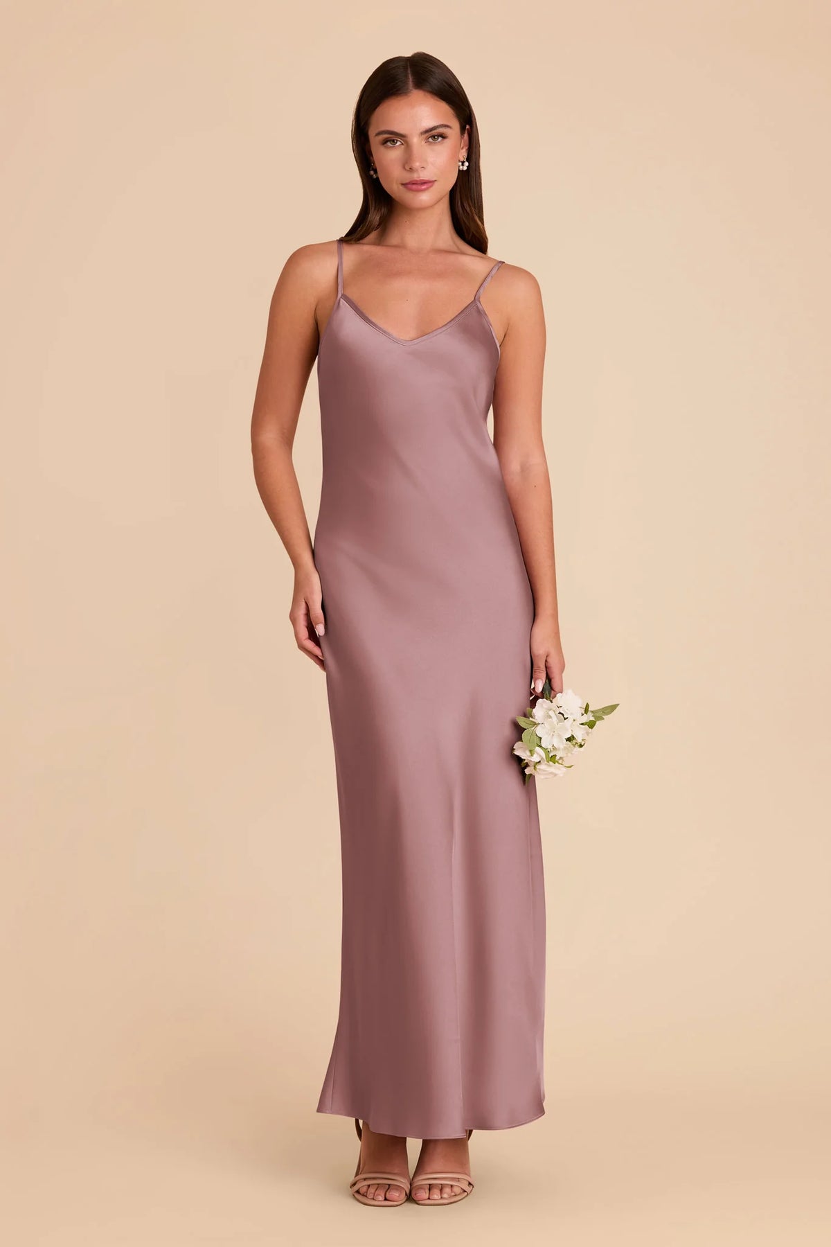 Amara Dark Mauve front view bridesmaid dress