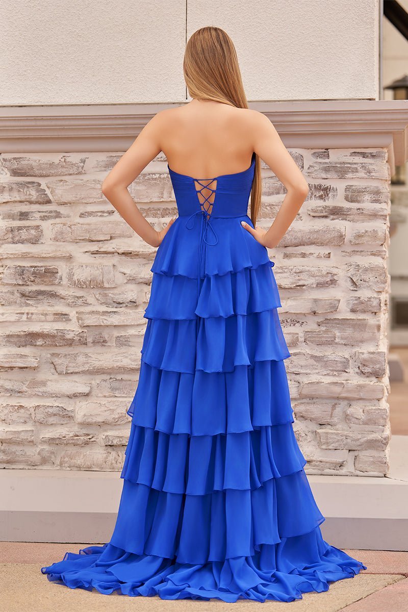 Maelle Quinn Royal Blue detail 3 prom dress