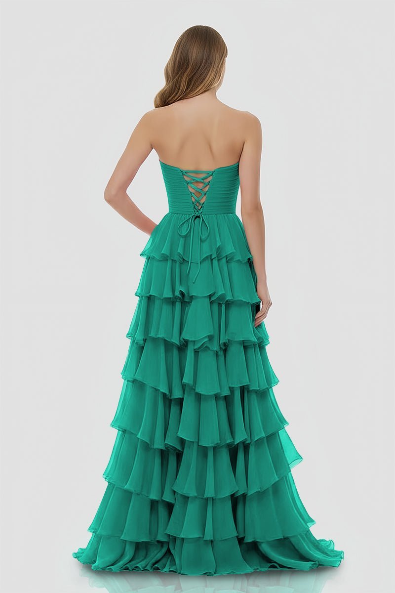 Maelle Quinn Hunter Green detail 4 prom dress
