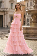 Harmonia pink front view prom dress