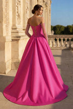 Inessa fuchsia back view prom dress
